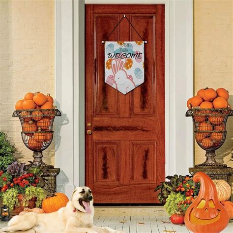 Buy Qilmy Easter Door Banner Hanging,Cute White Bunny Rabbit Easter ...