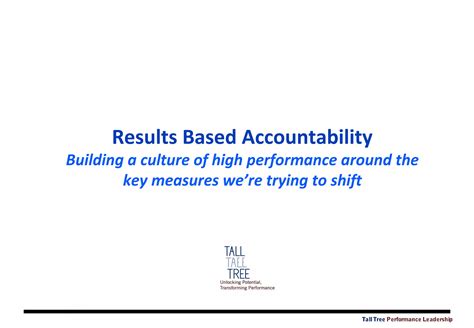 Results Based Accountability - building a culture of high performance | PPT