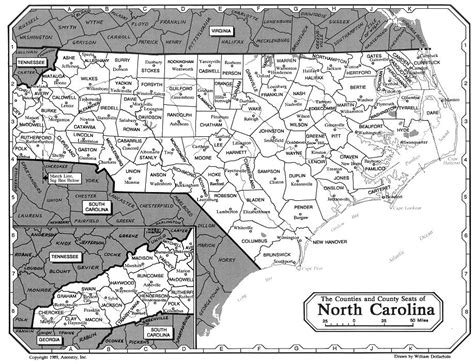 North Carolina Counties Map