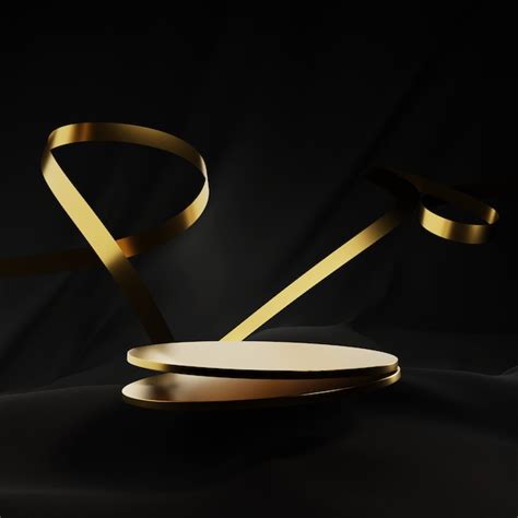 Black and gold luxury podium | Premium Photo