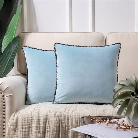Phantoscope Particles Trimmed Soft Velvet Throw Pillow, 18" x 18 ...