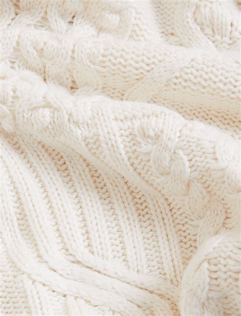 Buy Cable Knit Longline Jumper with Wool at Marks & Spencer