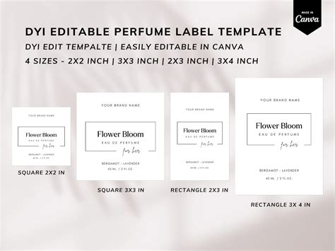 Luxury Perfume Bottle Label, Editable Perfume Label Template ...