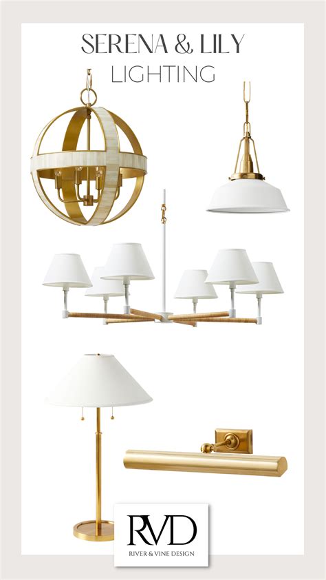 Serena & Lily Modern Lighting Catalog in Gold and White