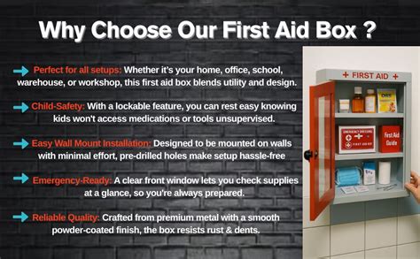 JAISH ADVERTISING Metal First Aid Box for School, Office, Home with Key ...