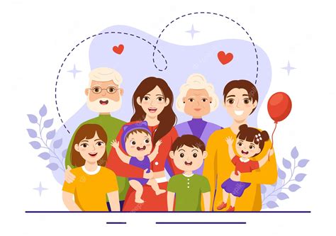 Premium Vector | Family values illustration of mother father and kids ...