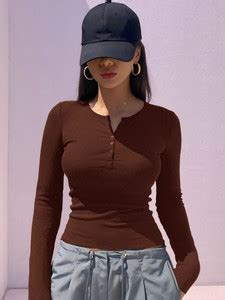 NAVYANKAA Casual Solid Women Brown Top - Buy NAVYANKAA Casual Solid ...