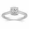 Customised 30 Pointer Square Halo Diamond Platinum Engagement Ring JL