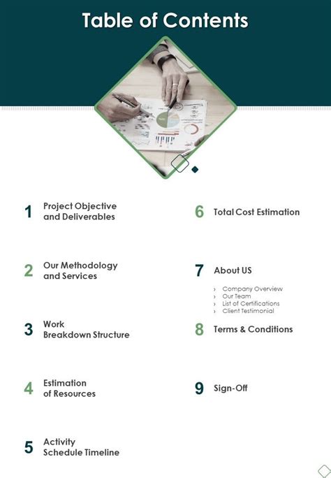 Image result for Sample of Reach Proposal with Table of Contents