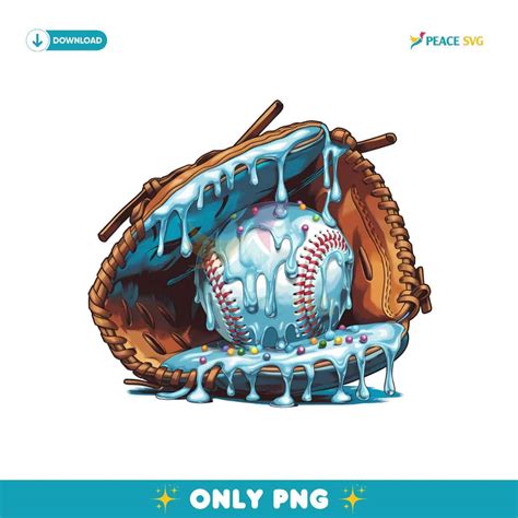 Baseball Ice Cream Drip Blue Softball Youth Sport Png Clipart | Peace SVG