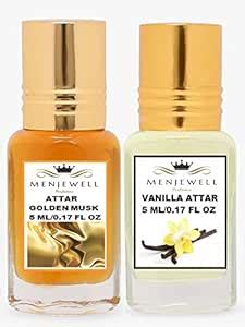 Menjewell Golden Musk And Vanilla Attar Combo For Men & Women (Pack Of ...
