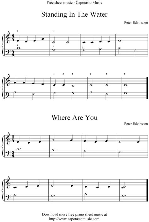 Free Printable Sheet Music for Piano Beginners Popular Songs - FREE ...