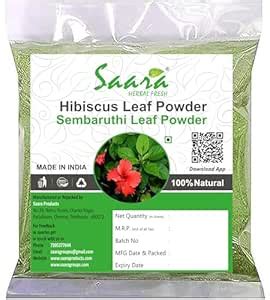 Saara HERBAL FRESH Hibiscus Leaf Powder, 550g, Sembaruthi Leaf Powder ...