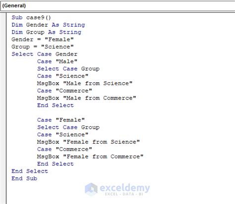 Using Case Command in Visual Basic 的图像结果