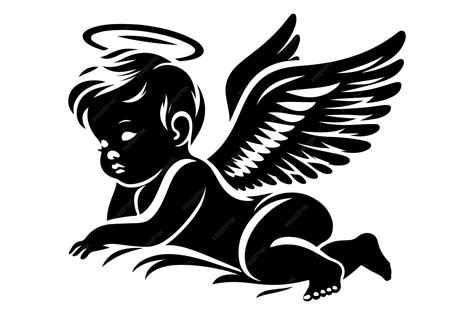 Free vector baby angel silhouette vector illustration | Premium AI-generated vector