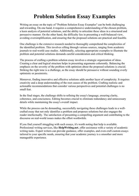 Image result for Problem Solution Essay Thesis Examples