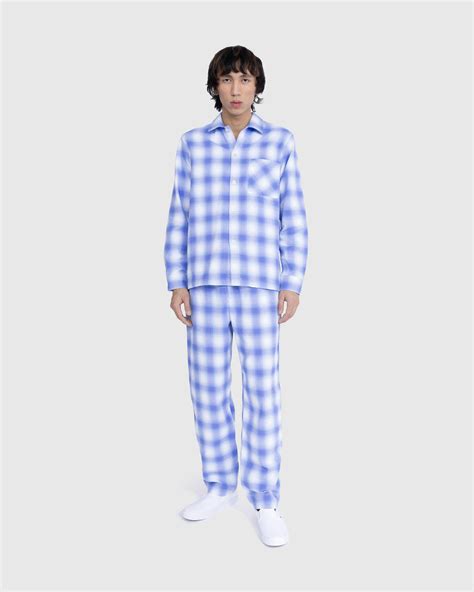 Tekla – Flannel Pyjamas Pants Light Blue Plaid