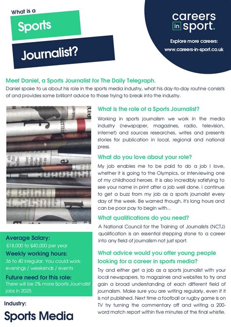 Career Profile - Sports Journalist - Careers in Sport
