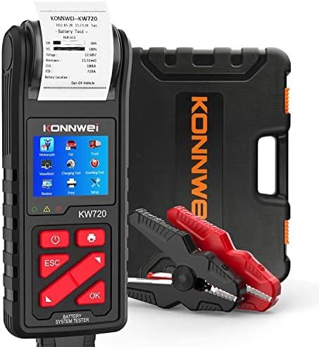 KONNWEI KW720 Car Battery Tester 6V 12V 24V W/Printer, Battery Load ...