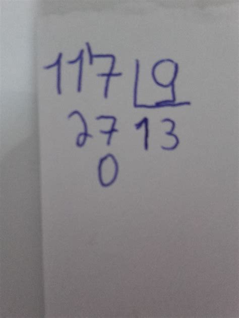 117 dividido por 9? conta - brainly.com.br