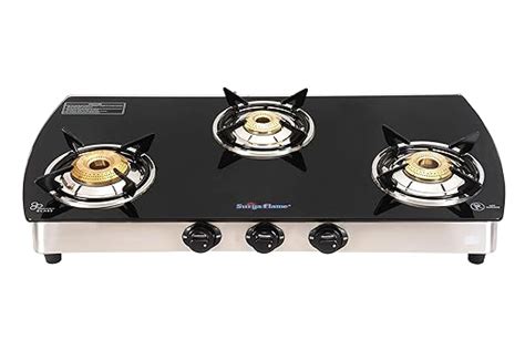 Surya Flame 3Burner Curve Glasstop Stainless Steel Frame Body Manual ...