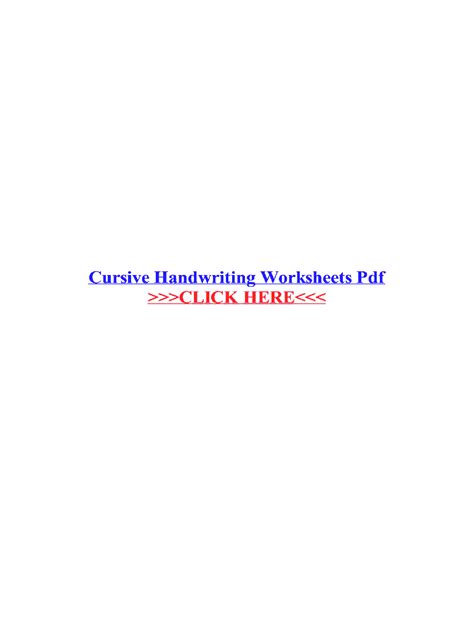 Cursive Handwriting Worksheets - Blank Fillable Template | Fill Out ...