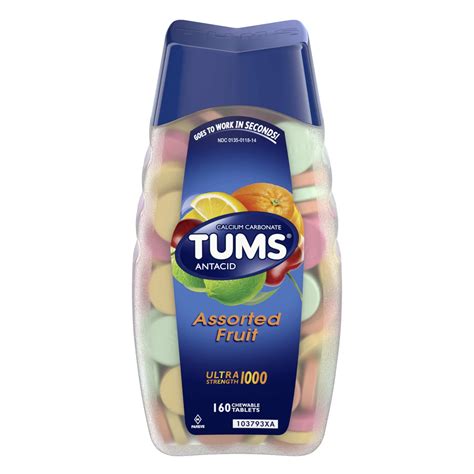 Tums Ultra Strength Chewable Antacid Tablets for Heartburn Relief, Assorted Fruit - Shop ...
