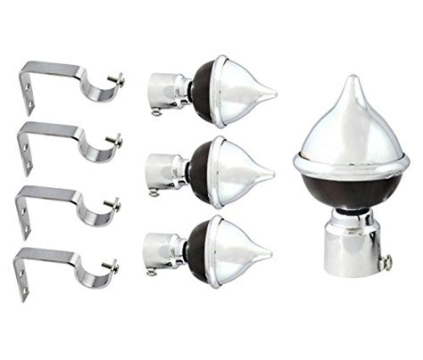 Buy JAKABA Walnut Stainless Steel and Alloy Curtain Finials with ...