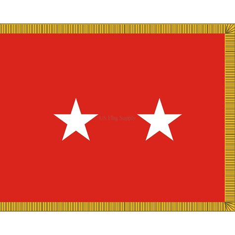 3 x 5 ft. Army 2 Star General Flag with Gold Fringe