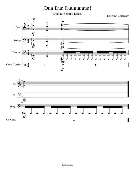 Dun Dun Duuuuuuun! (Dramatic Sound Effect) Sheet music for Brass ...