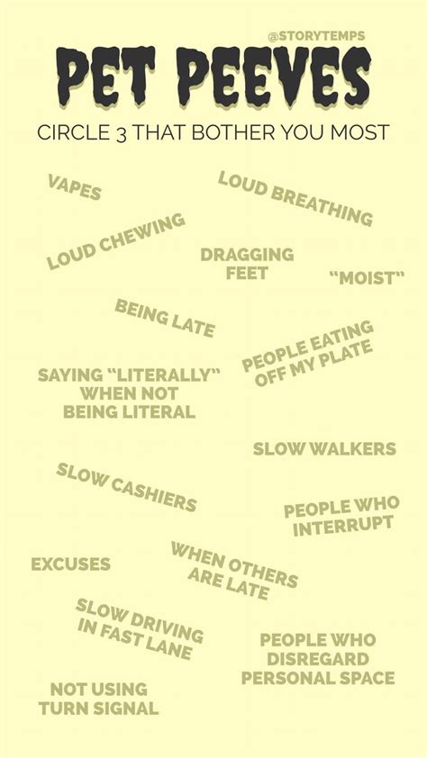 Pet Peeves Examples