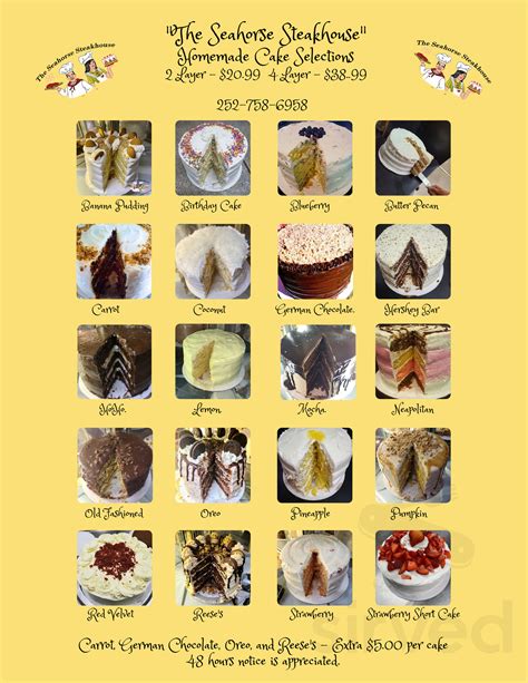 Menu for The Seahorse Restaurant in Greenville, NC | Sirved