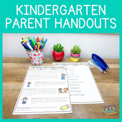 How Kindergarten Parent Handouts Can Encourage Skills Practice ...