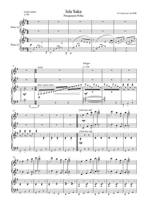 Isla Saka (arr. Michael James REGAN) von S. Cortesi Noten zum Klavier ...