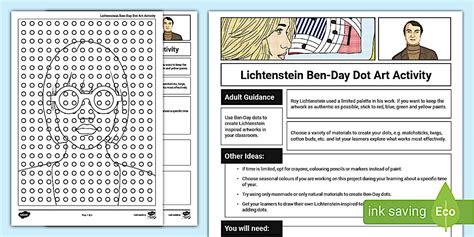 Lichtenstein Ben-Day Dot Art Activity