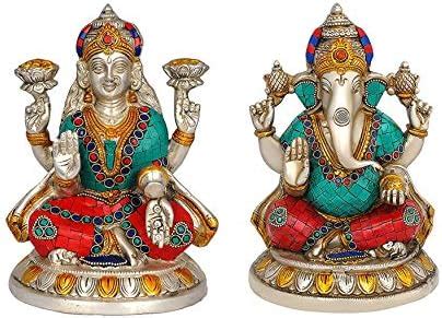 Buy Aone Metal India Large Lakshmi Ganesha Idol Laxmi Ganesh Murti ...