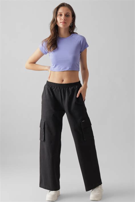 Shop Very Peri Plain Purple Bodycon Baby Tee for Women - Botnia