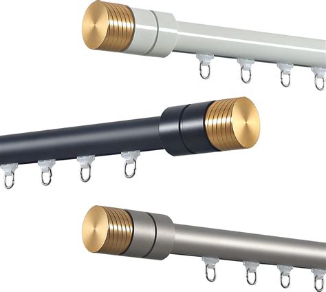 8FT Heavy Duty Curtain Rods - Adjustable Wall/Ceiling Mount Track for ...