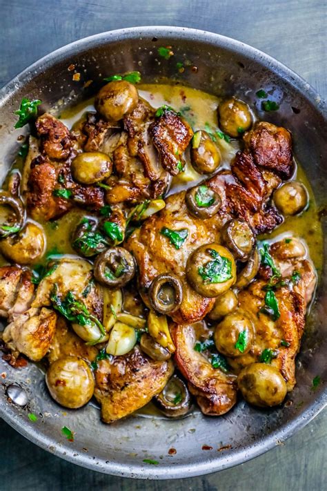 One Pot Garlic Butter Chicken Thighs and Mushrooms - chicken thighs and ...