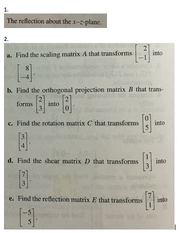 Image result for Matrix Reflection In X Z-Plane