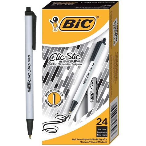 BiC Clic Stic Black Ball Pens 24-Count Package