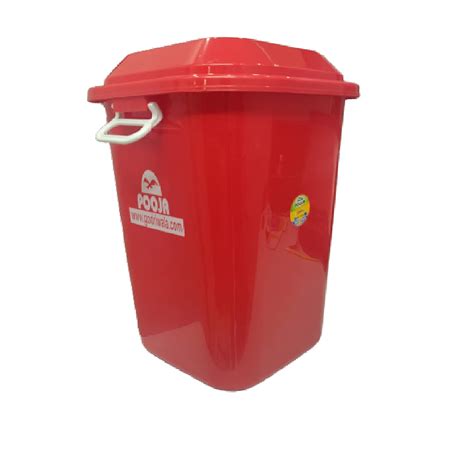 Pooja Plastics Multi-Purpose Square Storage Bucket with Lid (30 litres ...