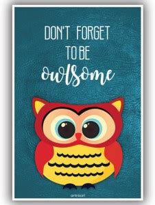 Poster-Owlsome Owl Poster Funny Posters Wall Decor for Home Living Room ...