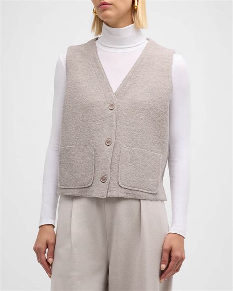 Eileen Fisher Lightweight Boiled Wool Vest | Neiman Marcus