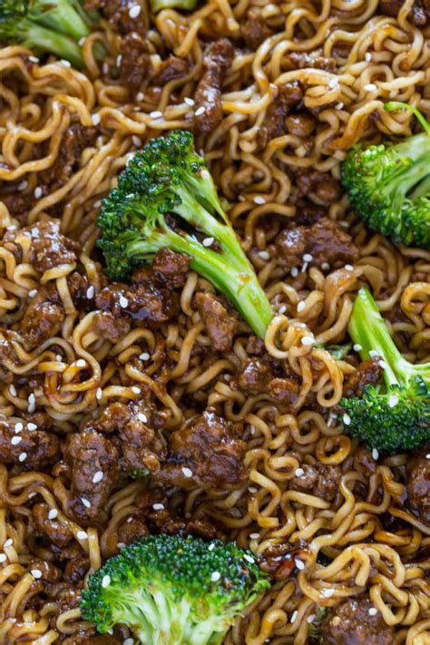 Ground Beef Teriyaki Ramen - Dinner, then Dessert