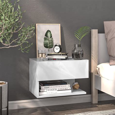 Tidyard Wall Bedside Cabinet Floating Nightstand Wall Mounted Bedside ...