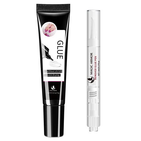Amazon.com: MAGIC ARMOR 15g Semi Solid Nail Glue Gel with 5ml Remover ...