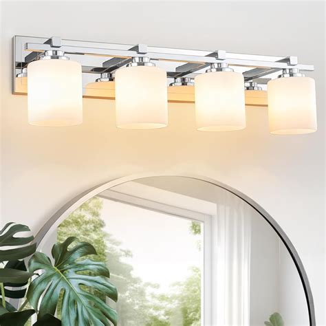 BrkNit 4 Light Modern Bathroom Light Fixtures Over Mirror, Chrome ...