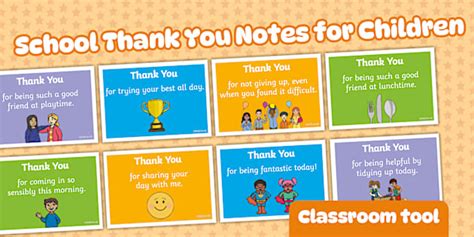 School Thank You Notes for Children