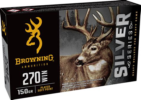 Browning Ammo B192602701 Silver 270 Win 150 Gr 20 - Rifle Ammunition at ...